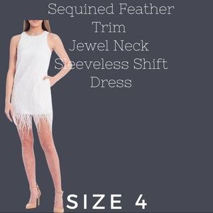 Aidan Aidan Mattox
Sequined Feather Jewel Neck